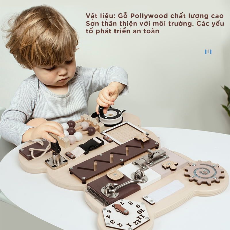 Bảng đồ chơi bận rộn cho bé hình gấu TOY10