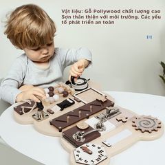 Bảng đồ chơi bận rộn cho bé hình gấu TOY10