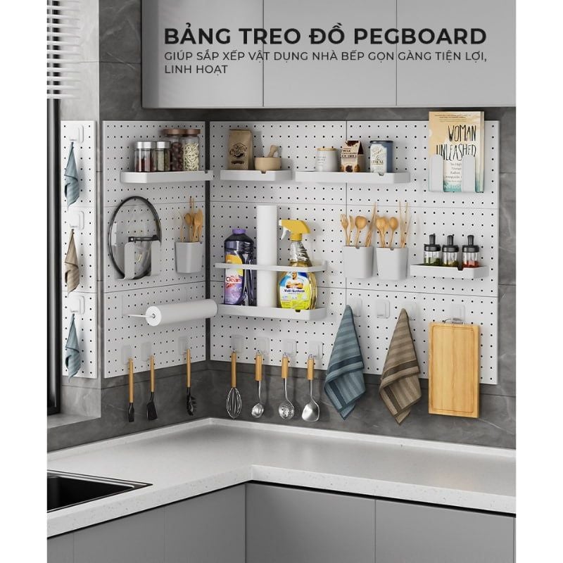 Bảng Pegboard dán tường đa năng, tiện lợi - GM170