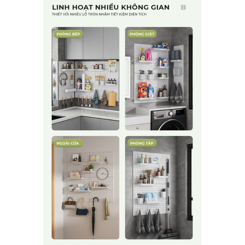 Bảng Pegboard dán tường đa năng, tiện lợi - GM170