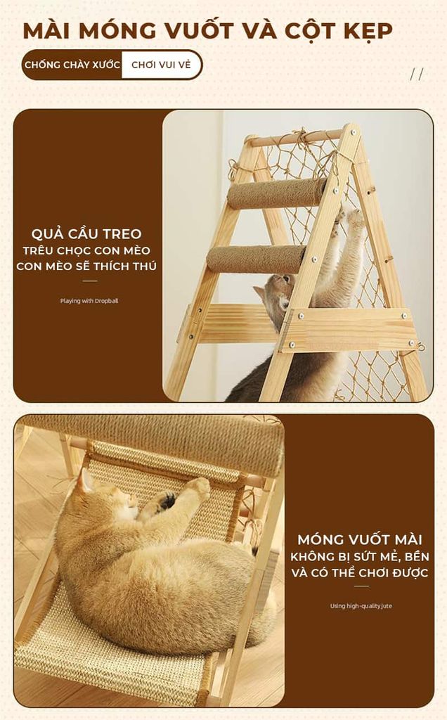Cây trèo cho mèo tích hợp nhiều chức năng, dễ dàng lắp đặt - GU7
