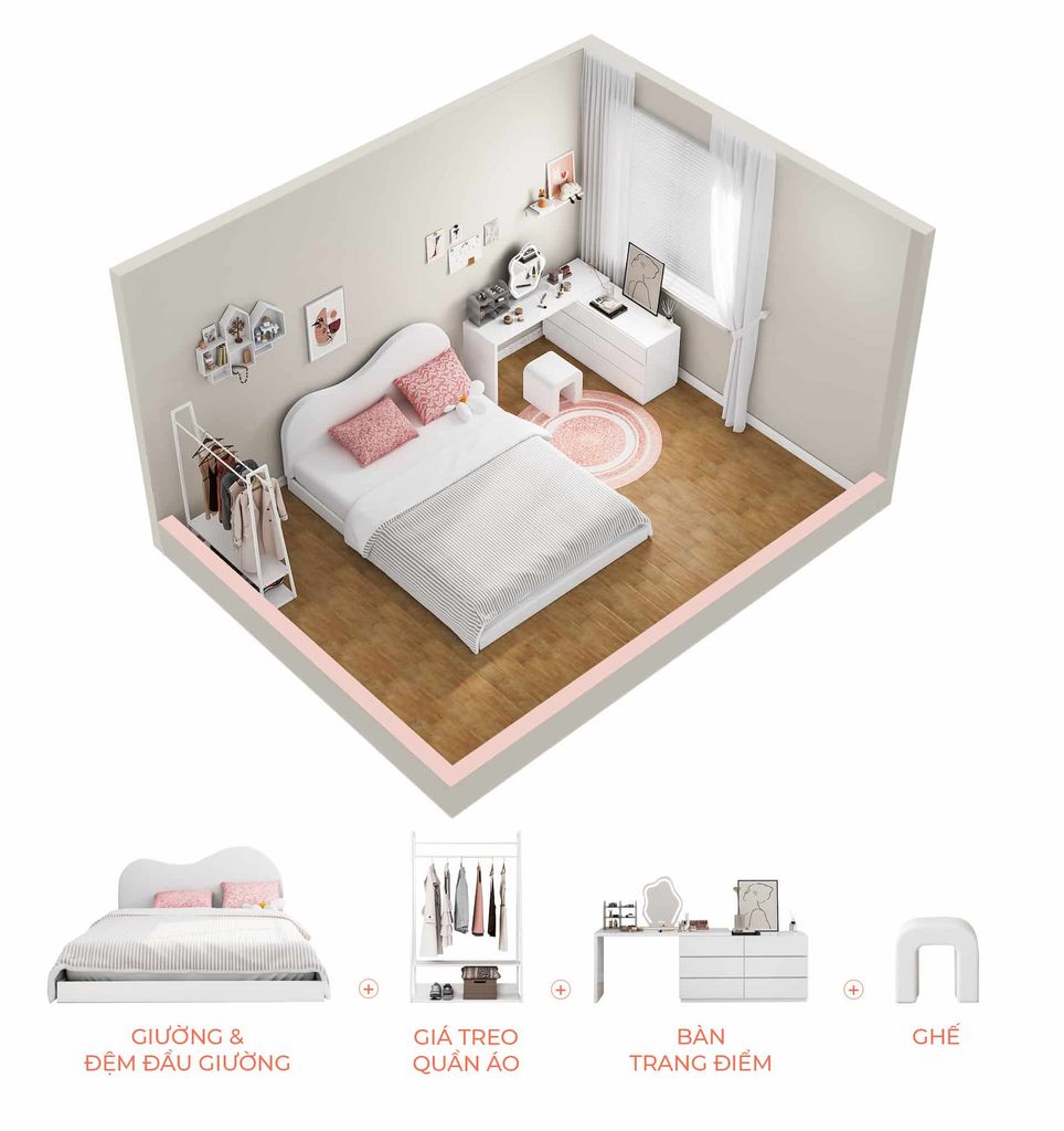 Combo phòng ngủ hiện đại phong cách Bắc Âu - CONCEPT.04