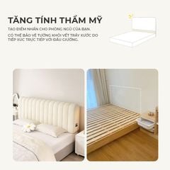 Đệm đầu giường phòng ngủ full trắng sữa - GC49A
