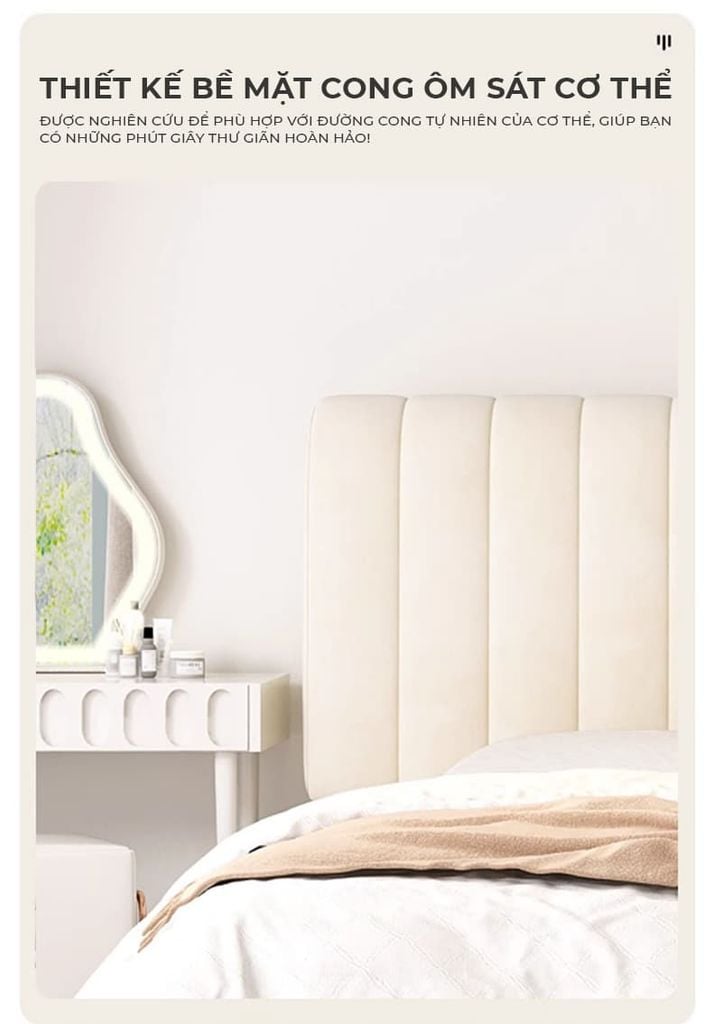 Đệm đầu giường phòng ngủ full trắng sữa - GC49A