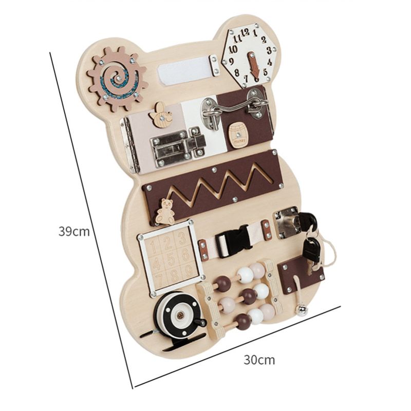 Bảng đồ chơi bận rộn cho bé hình gấu TOY10