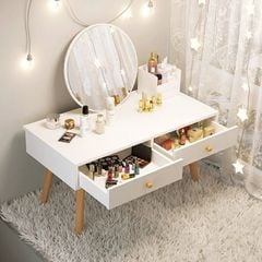 Bàn trang điểm 2 ngăn kéo full trắng GP140