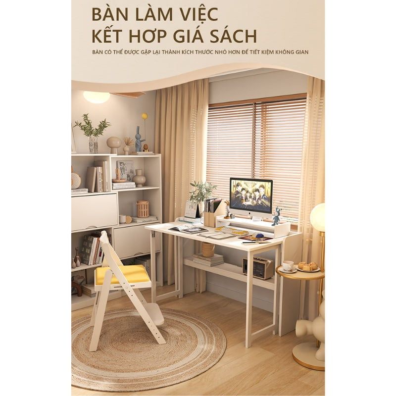 Bàn Làm Việc Gấp Gọn Trắng Hiện Đại GP309