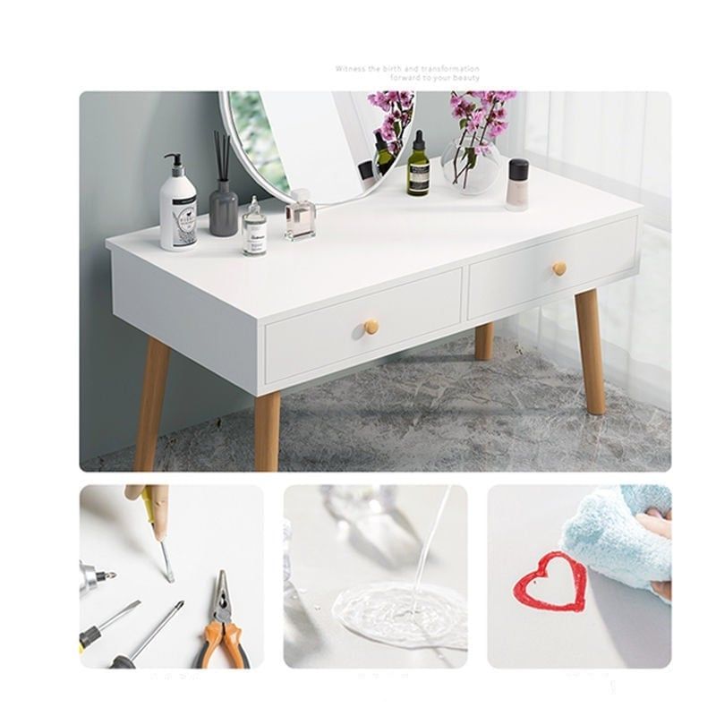 Bàn trang điểm 2 ngăn kéo full trắng GP140