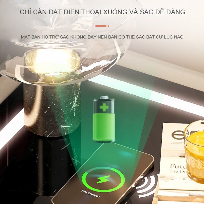 Tab đầu giường bọc da thông minh GA36