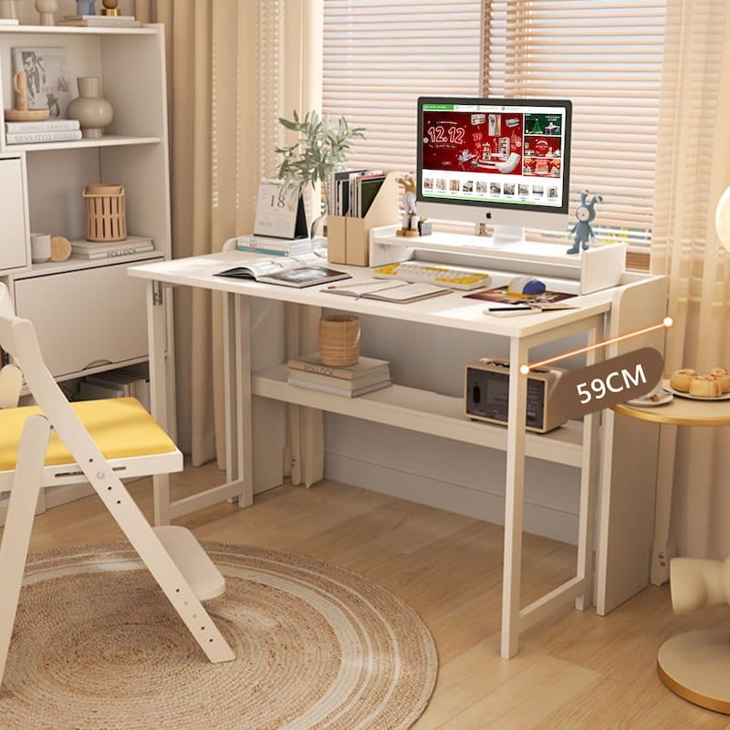 Bàn Làm Việc Gấp Gọn Trắng Hiện Đại GP309