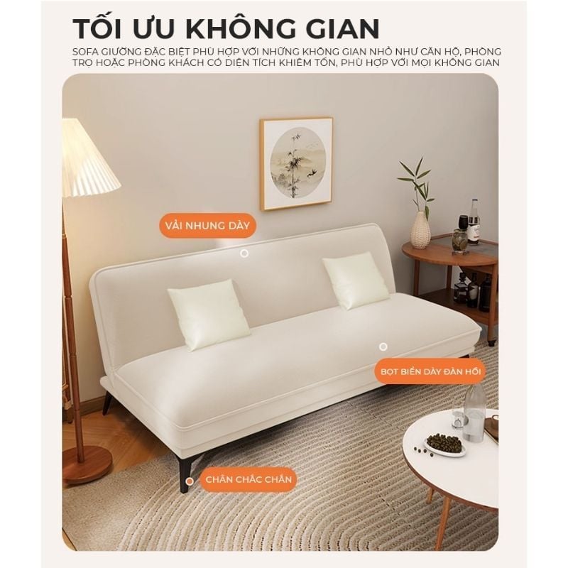 Ghế sofa giường nhung thông minh- GC46