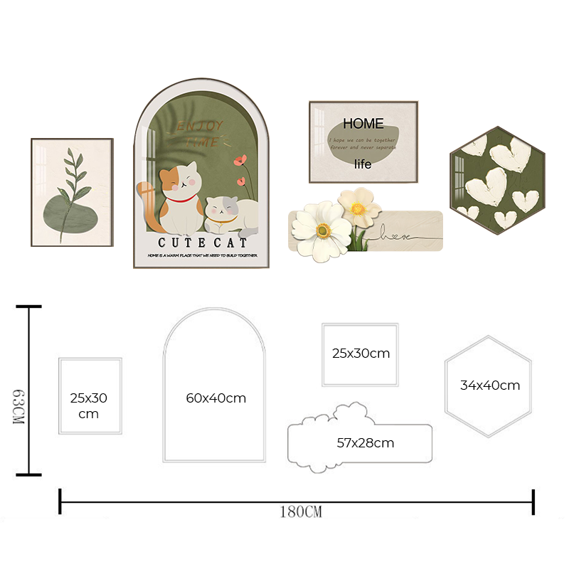 Bộ 5 tấm tranh dán tường GD-Z