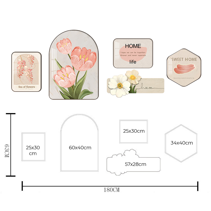 Bộ 5 tấm tranh dán tường GD-Z