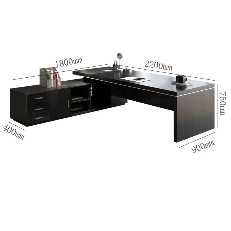 Bàn lãnh đạo màu óc chó có kèm tủ đa năng - GDN1A