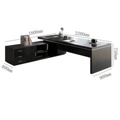 Bàn lãnh đạo màu óc chó có kèm tủ đa năng - GDN1A