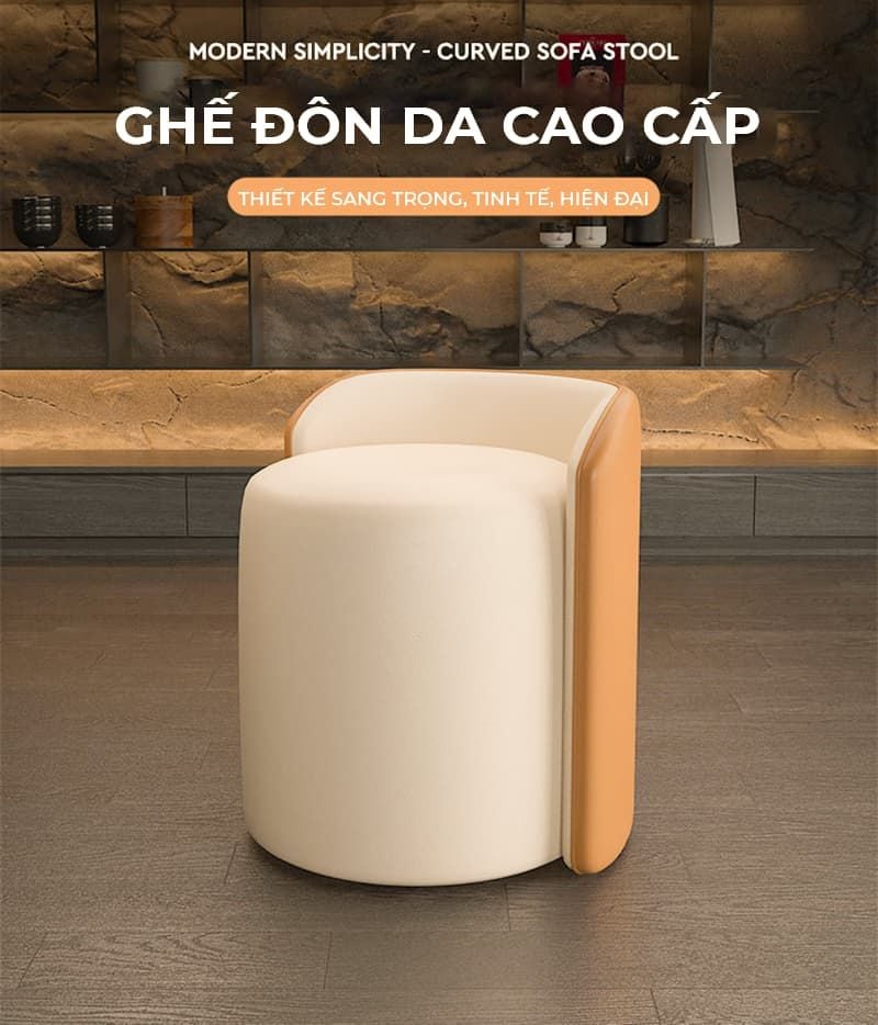 Ghế đôn bàn trang điểm bọc da cao cấp - GC51