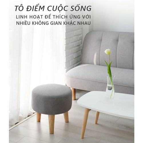 Ghế đôn sofa xám tinh tế hiện đại - GC19