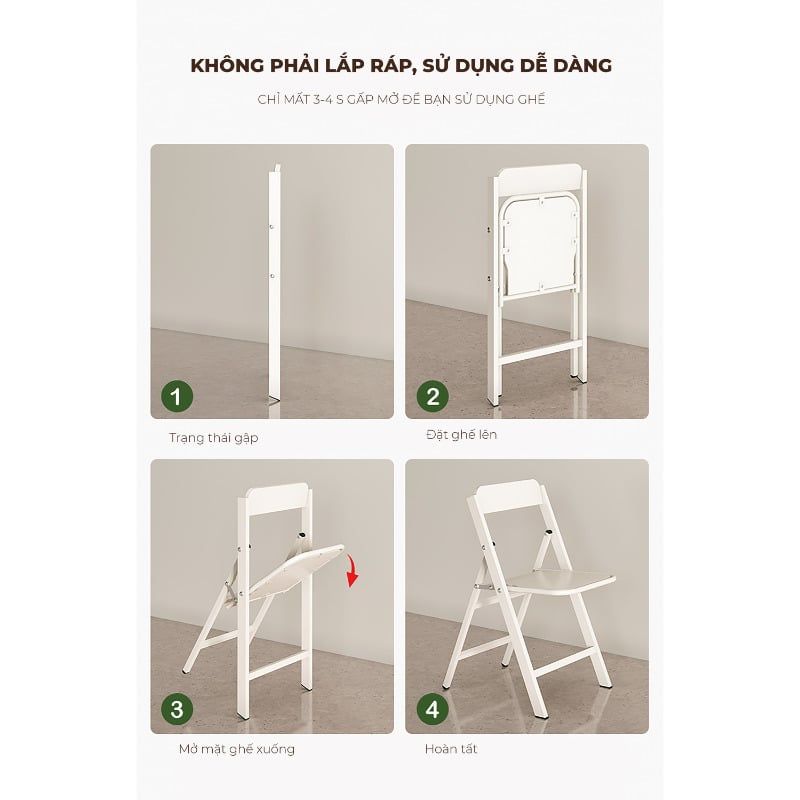 Ghế gấp gọn đa năng trắng - GM192