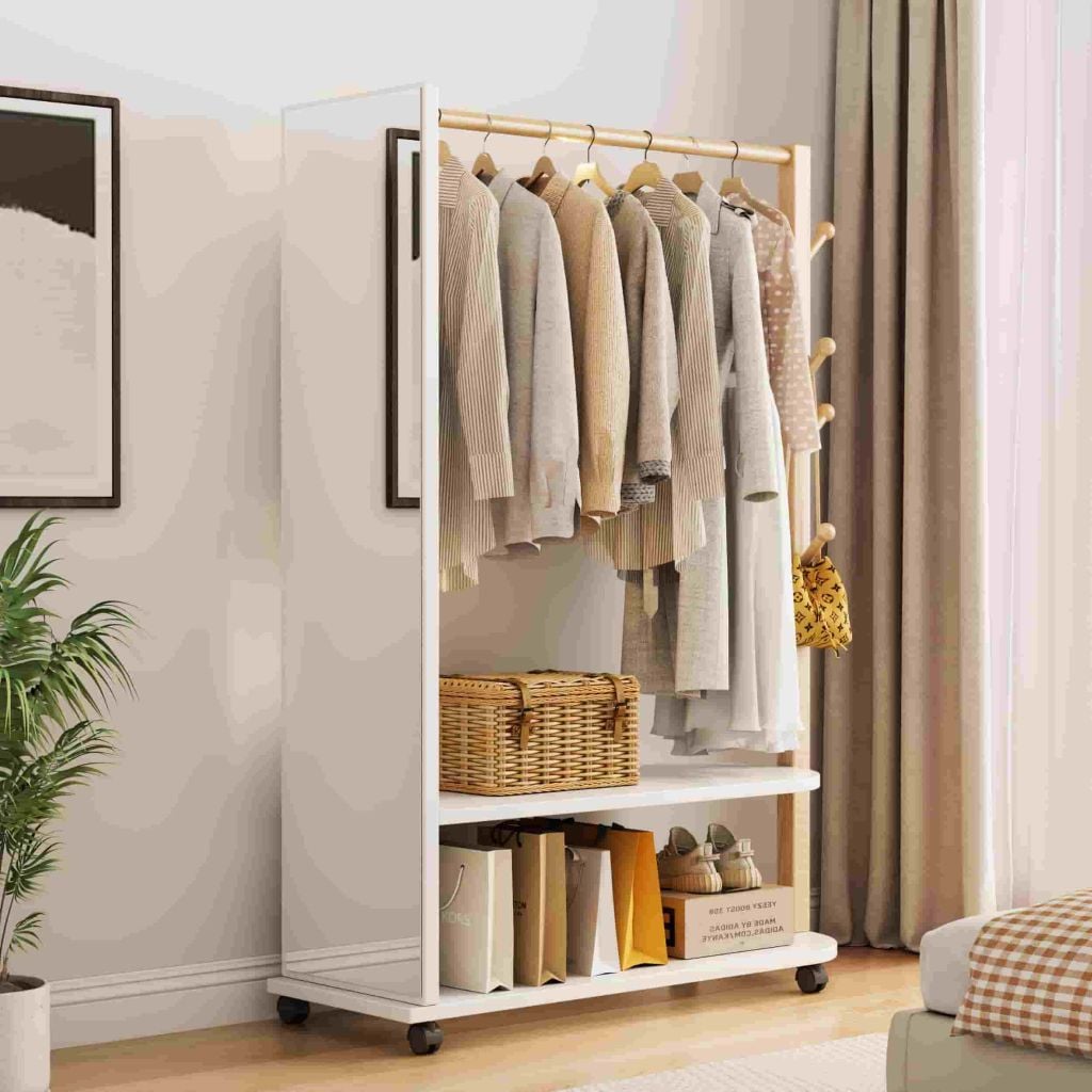 Giá treo quần áo kết hợp gương soi toàn thân xoay 360 - GP371