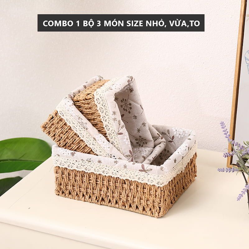 Giỏ nan decor bộ 3 - GN63 - Hết hàng