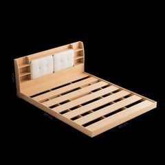 Giường bệt có đệm đầu giường vân gỗ GP388