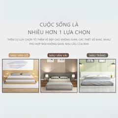 Giường bệt kiểu Nhật trắng 1m8x2m GP265