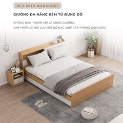 Giường ngủ kèm ngăn kéo đảo 2 bên - GP248