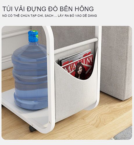 Kệ Thông Minh Chữ U Di Động Chân Đen Mặt Óc Chó GM102