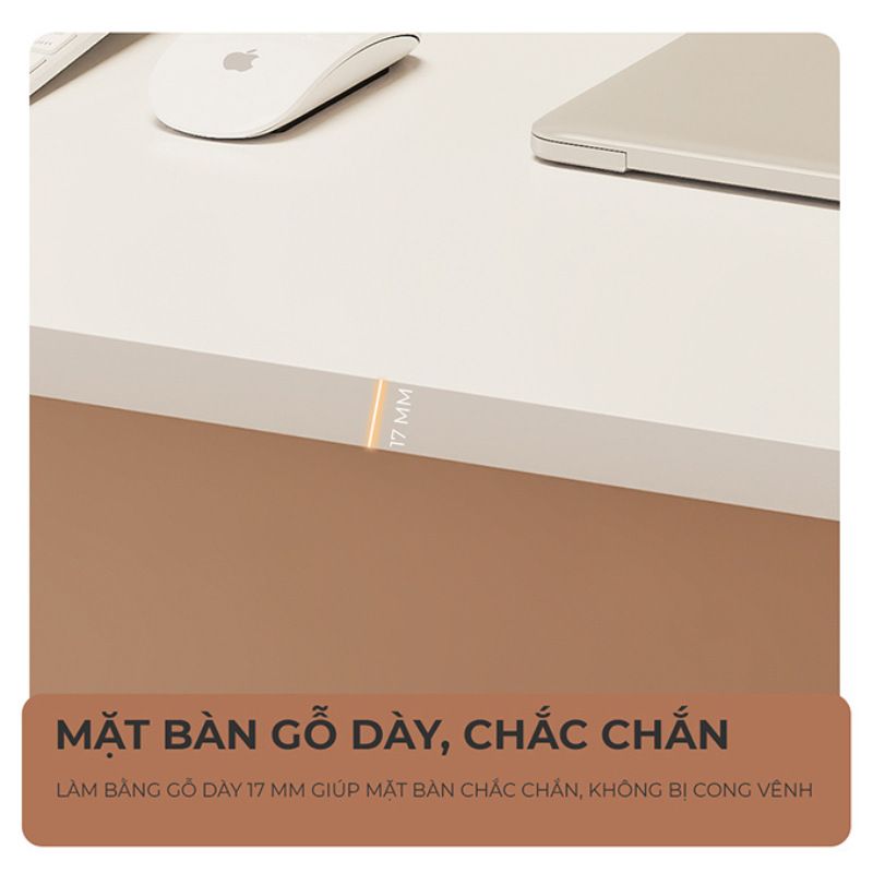Bàn làm việc chân sắt trắng cao cấp, hiện đại - GM114