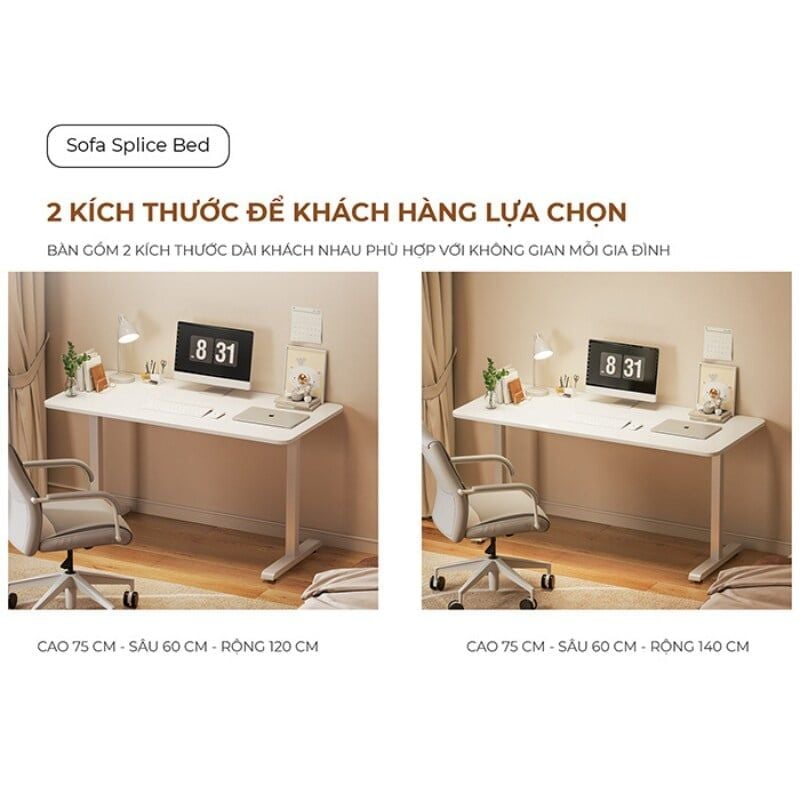 Bàn làm việc chân sắt trắng cao cấp, hiện đại - GM114