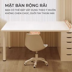 Bàn làm việc chân sắt tròn kèm tủ đựng đồ - GM123