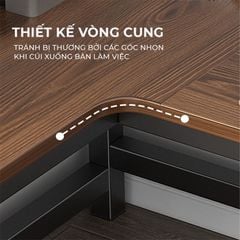 Bàn Làm Việc, Bàn Gaming Chữ L Khung Thép Mặt Gỗ  - GM126