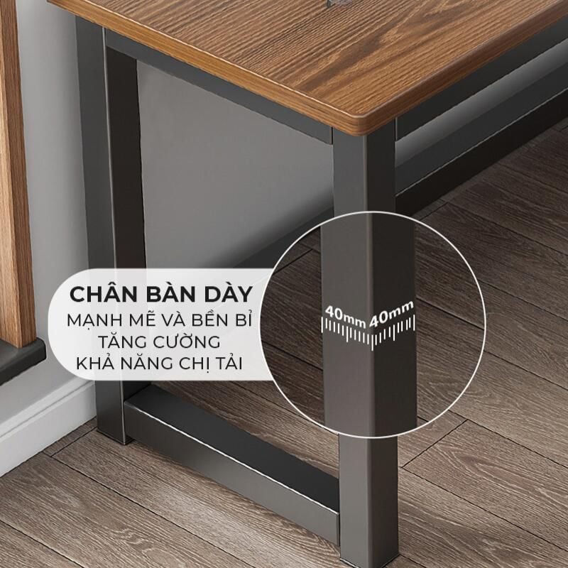 Bàn Làm Việc, Bàn Gaming Chữ L Khung Thép Mặt Gỗ  - GM126