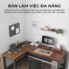 Bàn Làm Việc, Bàn Gaming Chữ L Khung Thép Mặt Gỗ  - GM126