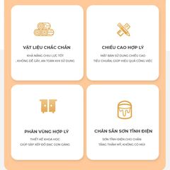 Bàn học sinh kèm giá để sách full trắng GM144
