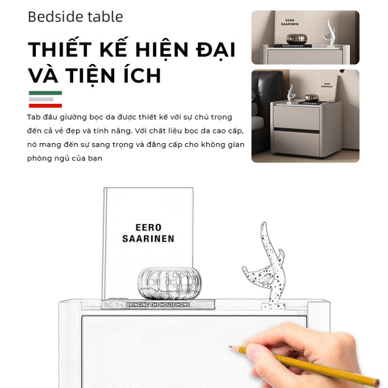 Tab đầu giường bọc da TC GM153
