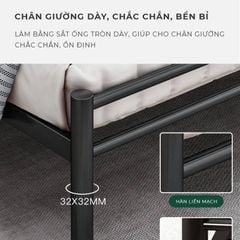 Giường sắt khung đen 10 chân hiện đại - GM158