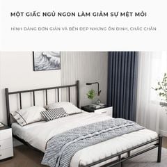 Giường sắt khung đen 10 chân hiện đại - GM158