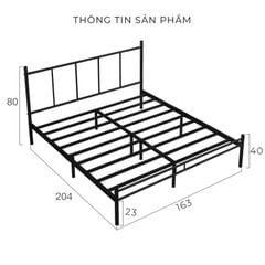 Giường sắt khung đen 10 chân hiện đại - GM158