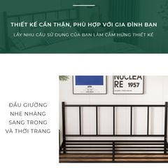 Giường sắt khung đen 10 chân hiện đại - GM158
