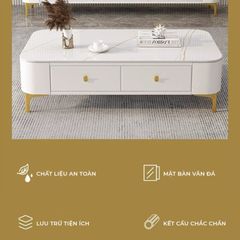 Bàn trà TC vân đá cao cấp, hiện đại - GM168A