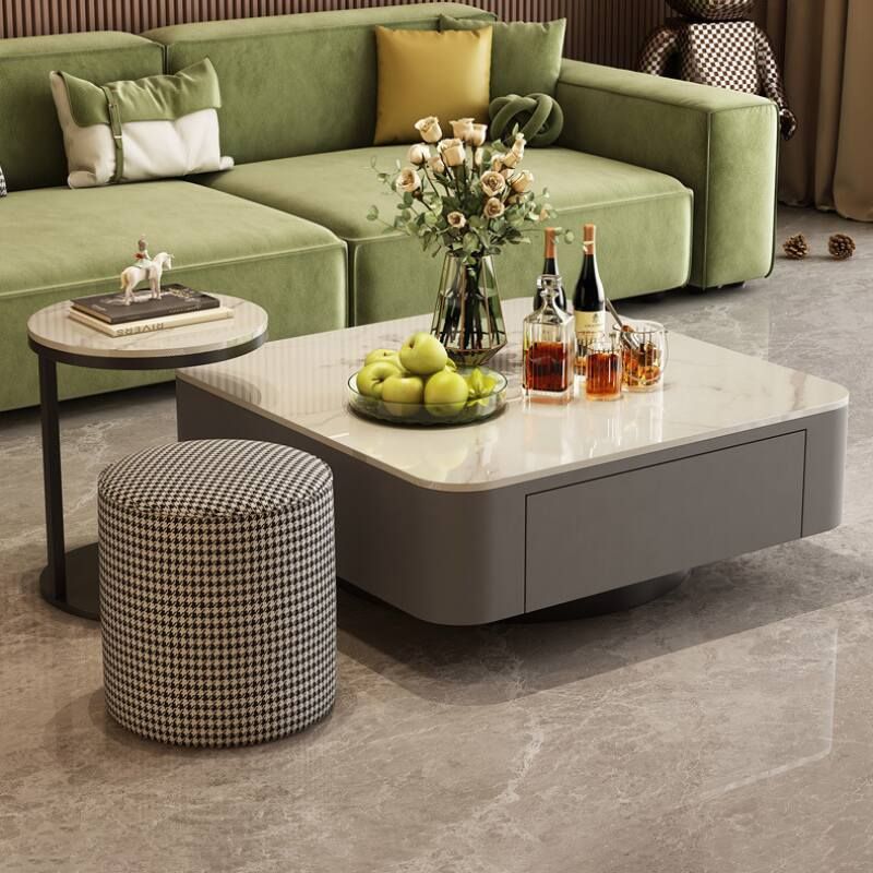 Bàn trà sofa TC xám vân đá sang trọng, đẳng cấp - GM169.04
