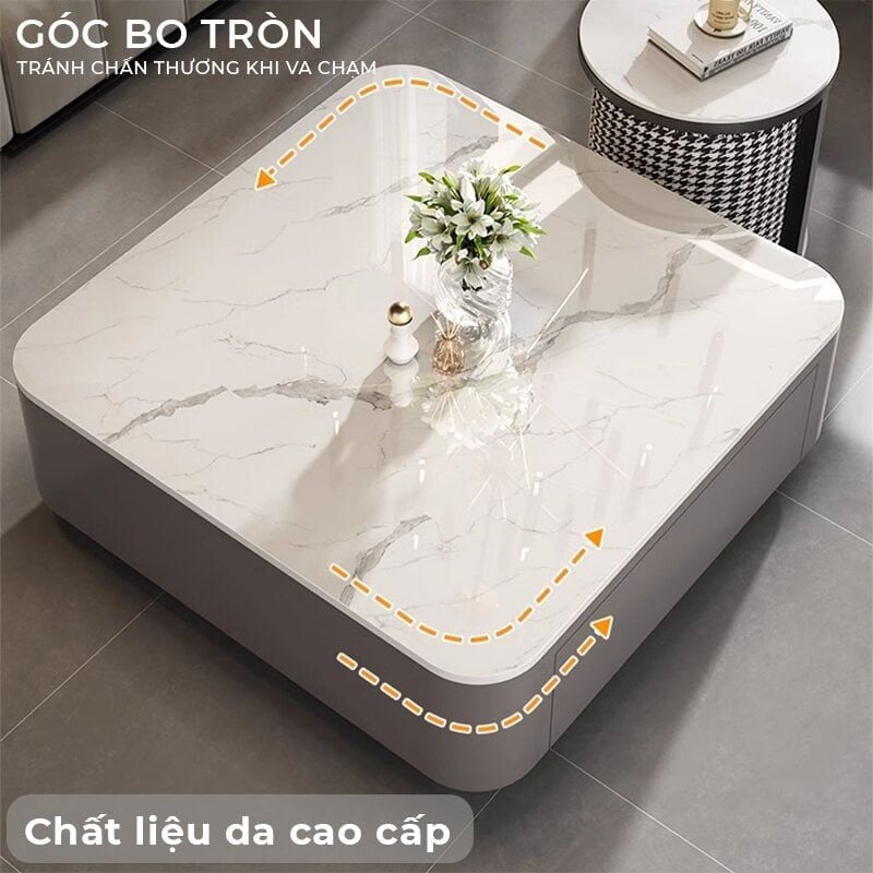 Bàn trà sofa TC xám vân đá sang trọng, đẳng cấp - GM169.04