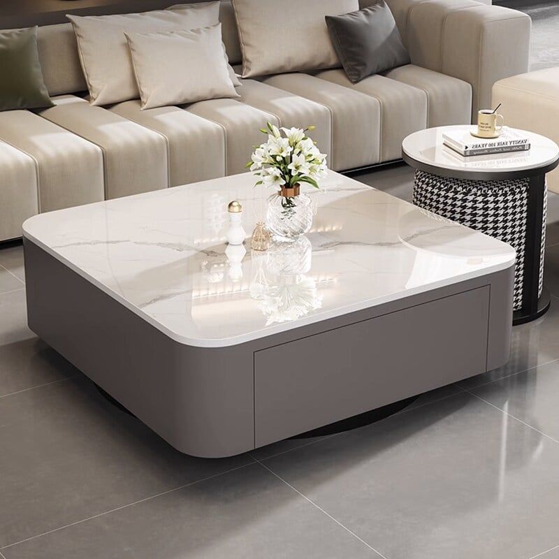Bàn trà sofa TC xám vân đá sang trọng, đẳng cấp - GM169.04