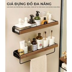 Kệ nhà tắm có móc treo khăn mặt đa kích thước - GM185
