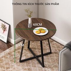 Bàn trà gỗ tròn chân sắt GM85