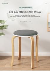 Ghế đôn gỗ chân cong GN61