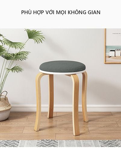 Ghế đôn gỗ chân cong GN61
