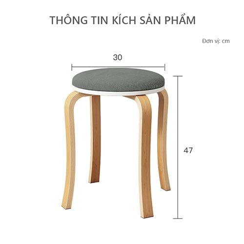 Ghế đôn gỗ chân cong GN61