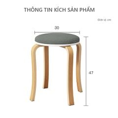 Ghế đôn gỗ chân cong GN61